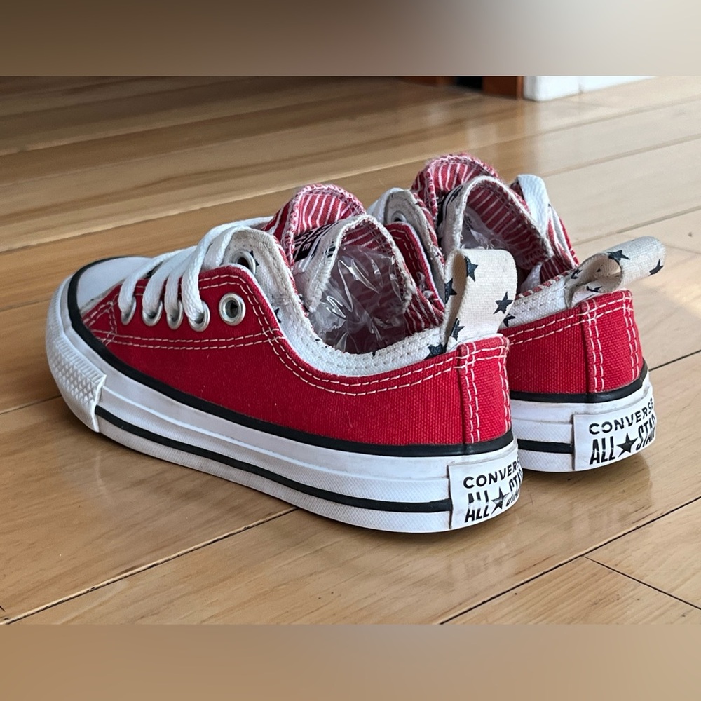 Converse Red and White Kids Sneakers - Picture 12 of 16
